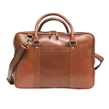 Men Genuine Leather Laptop Bag Brown